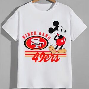 Mickey Mouse San Francisco 49ers Niner Gang Football Team Cartoon T-Shirt 159